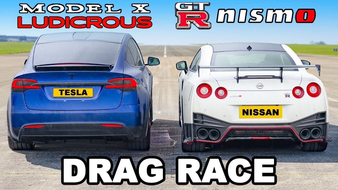 Nissan GT-R NISMO v Tesla Model X: DRAG RACE