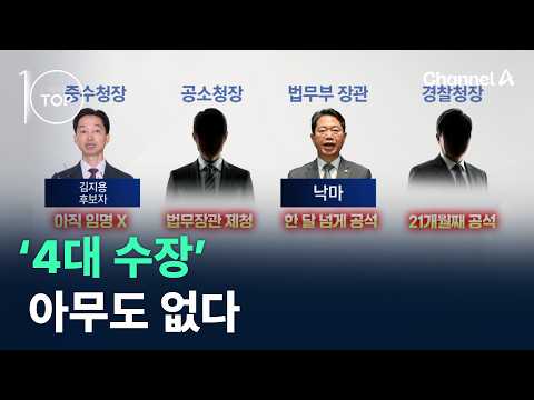 ‘4대 수장’ 아무도 없다 / 채널A / 뉴스TOP10