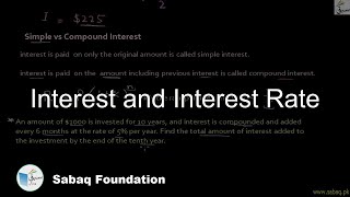 Interest and Interest Rate