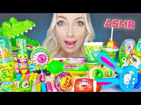 ASMR LOLLIPOP, EATING CANDY, CHUPA CHUPS, SOUR SPRAY, JELLY (SWEET FOOD) MUKBANG, 무지개, 무지개 먹방