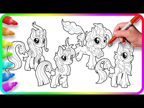 MY LITTLE PONY Coloring Pages - Kirin / How to color My Little Pony. Easy Drawing Tutorial Art. MLP