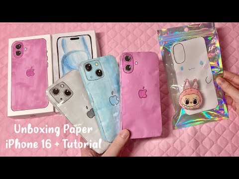 🌸paper diy🌸 paper iphone 16 unboxing | tutorial | ASMR | applefrog