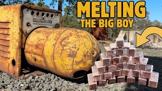 Massive Copper Recovery - Scrap Yard Salvage - ASMR Metal Melting - Bulk Copper Ingots