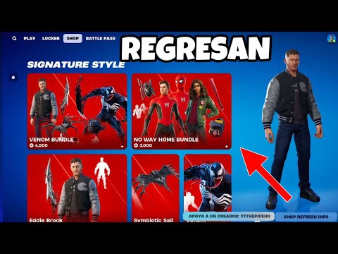 VENOM Y SPIDERMAN REGRESAN A FORTNITE!!!🕷️🕸️ ESPERANDO *NUEVA TIENDA de FORTNITE*