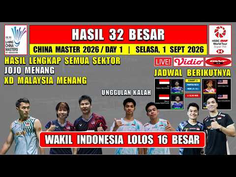 INDONESIA MENANG ~ Hasil 32 Besar China Master 2026 Hari Ini ~ <strong>JOJO</strong> MENANG ~ UNGGULAN THAILAND KALAH