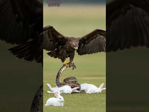 Eagle Saves Rabbit Family From Snake