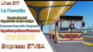 Recorrido de la línea 377 Servicio D