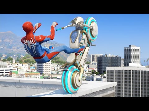 GTA 5 Spiderman Motorcycle Stunts/Fails/Ragdolls Epsd #003 - GTA 5 Funny Moments & Fails