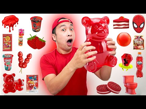 MAKAN  SERBA MERAH | Mukbang Red Food | One Color Food | Chocolate Dessert | #Sponsored