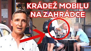 KRÁDEŽ MOBILU NA ZAHRÁDCE - Zachyceno na kameru. Může se to stát i vám, tak POZOR!!