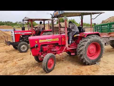 Massey Ferguson 9000 power plus tractor with fully loaded trolley pulling | John Deere tractor power