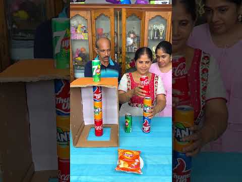 Drinks Stacking Challenge, Whose Order Is Correct? #Funnyfamily #Partygames