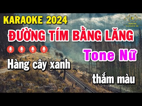 Karaoke Đường Tím Bằng Lăng Tone Nữ Beat Nhạc Sống Rumba | Trọng Hiếu