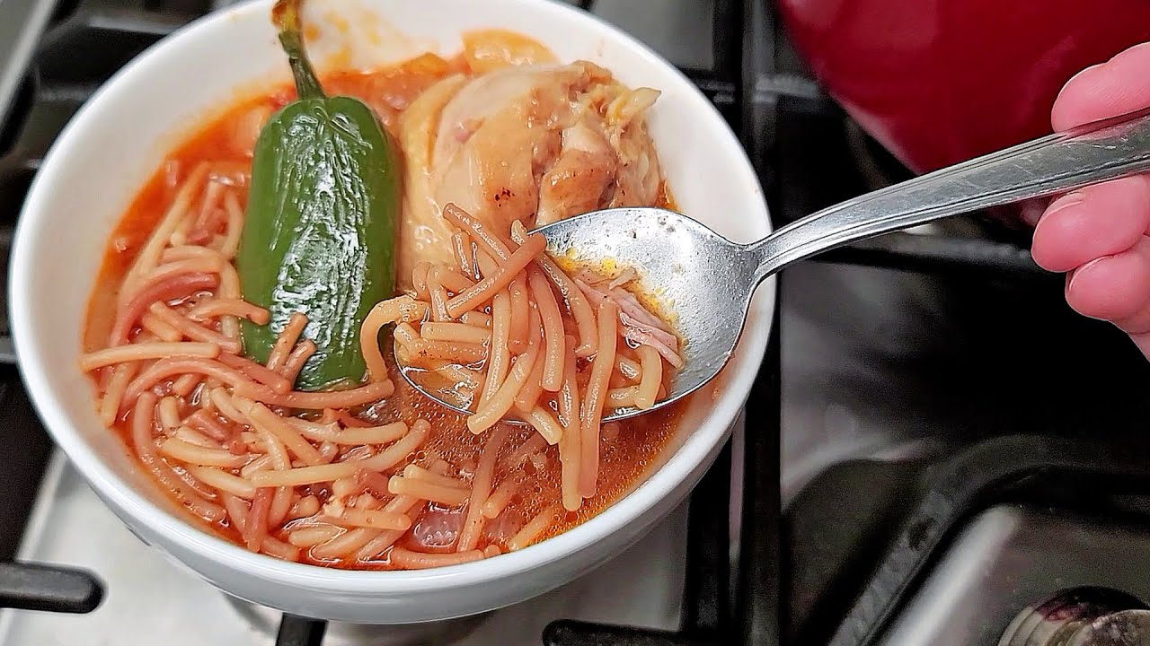 Fideo Con Pollo Recipe Mexican Style Vermicelli Noodle Soup