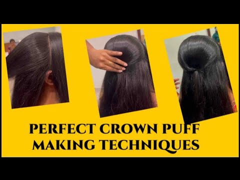 Crown puff Hairstyle தமிழில்✨|Back combing methods for puff|#crownpuff #puffhairstyle  #backcombing