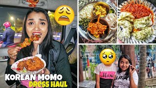 Vlog - পৃথিবীর সবচেয়ে Best KOREAN MOMO ! Kochu Saag & Paneer দিয়ে Lunch - Rs200/- টাকার Dress Haul