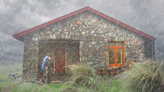 Facing Torrential Rain Storm - Camping in a Mountain Shelter