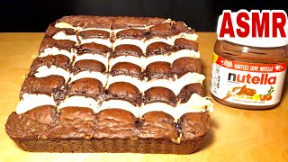 ASMR CREAM CHEESE BROWNIES,NUTELLA.
