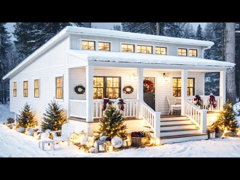 The cozy and luxurious little house in the snowy forest makes everyone admire.
