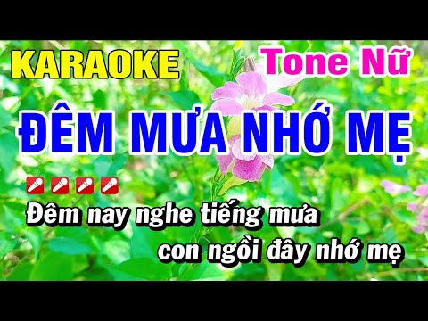 Karaoke Nhạc Sống Đêm Mưa Nhớ Mẹ Tone Nữ Hay Nhất | Hoài Phong Organ