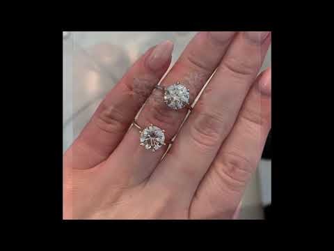 3 ct Round Diamond Solitaires: Yellow VS White Gold