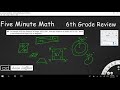 6th Grade Math Concepts Review