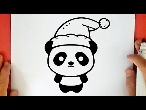 COMO DESENHAR UM PANDA DE NATAL KAWAII