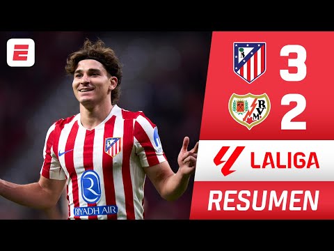 HAT TRICK de JULIÁN ÁLVAREZ y ATLÉTICO MADRID triunfó por 3-2 vs RAYO VALLECANO | La Liga | Resumen