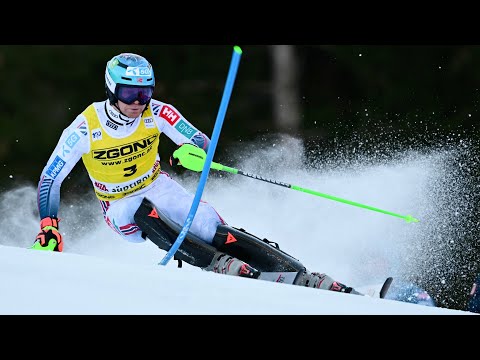 Norway's Timon Haugan wins men's slalom for 2nd career World Cup title | #CBCSports