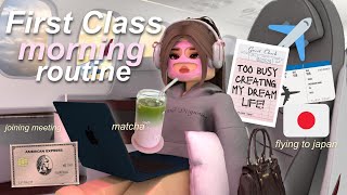 My First Class Morning Routine! ✈️ *Traveling to Tokyo Japan* | Bloxburg Roleplay | w/voices