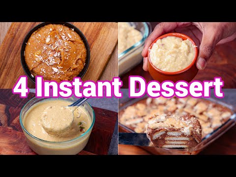 4 Instant Dessert Recipes - Anyone Can Make it | Healthy & Tasty Winter Dessert Recipes