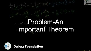 Problem-An Important Theorem