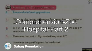 Comprehension-Zoo Hospital-Part 2