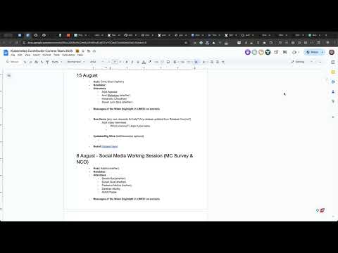 [SIG ContribEx] Weekly Contributor Comms Meeting for 2025-08-15T14:48:19Z.mp4