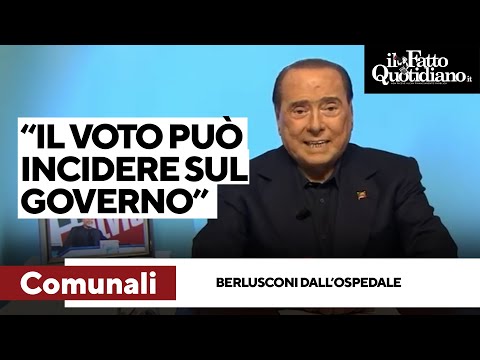 Berlusconi di nuovo in video dall’ospedale: "Voto amministrative può incidere sul peso del governo”