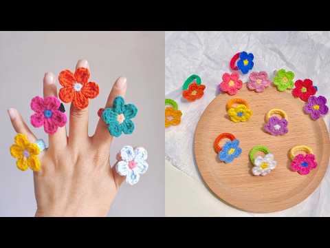 How to Crochet Flower Ring ❀ Easy Crochet for Beginners 🧶