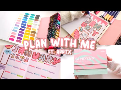 PLAN WITH ME 🍩 january • sweet donuts theme • ft. arrtx simptap acrylic markers