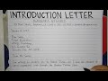 Writing an Introduction Letter