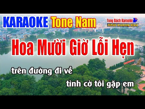 Hoa Mười Giờ Lỗi Hẹn Karaoke ( Tone Nam ) Beat Chuẩn Nhạc Sống Tùng Bách