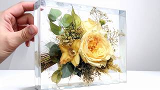 I Poured Resin on Flowers. My Wedding Bouquet in Epoxy Resin