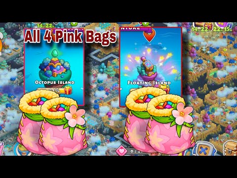 4 Pink Bags on Octopus Island, Floating Island | Family Island Pink Bags - Feb 2025