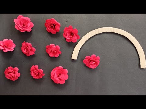 Beautiful Rose Flower Wall Hanging/Paper Craft For Home Decoration/DIY Paper Wallmate ||