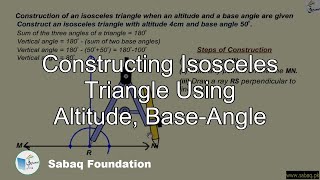 Constructing Isosceles Triangle Using Altitude, Base-Angle