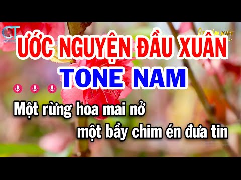 Karaoke Ước Nguyện Đầu Xuân Tone Nam ( Cm ) Nhạc Tết Mới Nhất | Karaoke Tuấn Kiệt