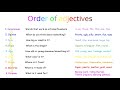 Mastering the Order of Adjectives