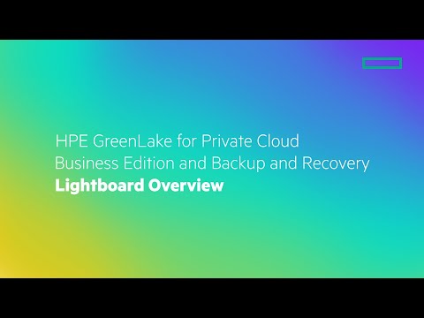 HPE GreenLake for Private Cloud Business Edition and Backup and Recovery Lightboard Overview
