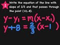 Exploring Point Slope Form Concepts