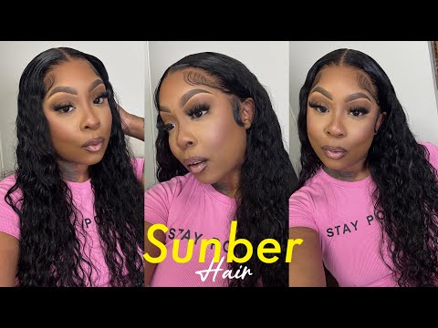 Summer Ready! 13*4 Pre-everything Fluffy Water Wave Drawstring Wig Glueless Install Ft. Sunber Hair💛