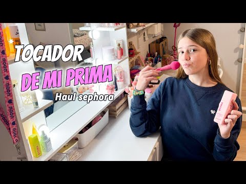 ENSEÑANDO EL TOCADOR DE MI PRIMA + HAUL  MAQUILLAJE SEPHORA DE MI PRIMA DANIELA GO