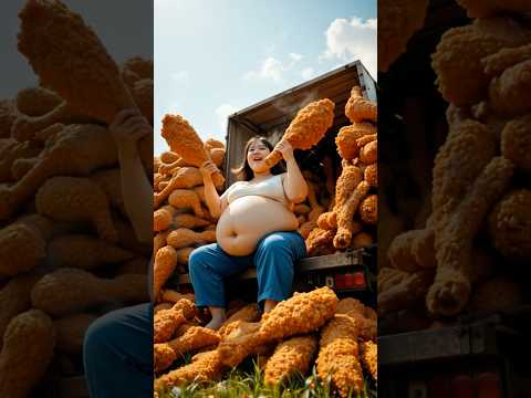 Bhookhi Kisan Ladki Bazaar Ka Saara Crispy Chicken Kha Jaati Hai | #pizza  #farmer #kisan #shorts